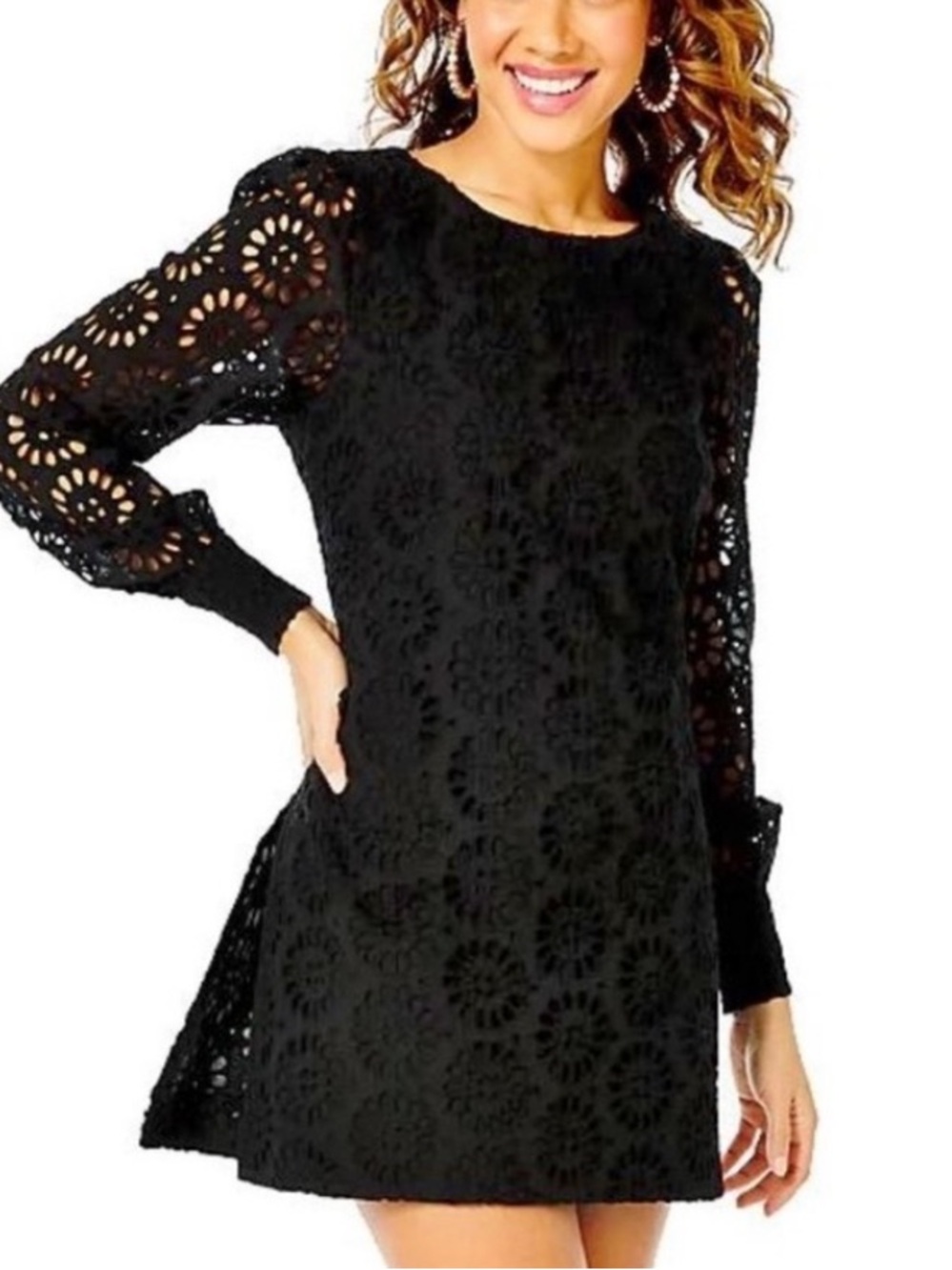Lilly Pulitzer Aisha Pinwheel Eyelet Skirted Romper Dress Black Onyx Size 12